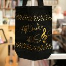 Musik Noten Tasche schwarz gold