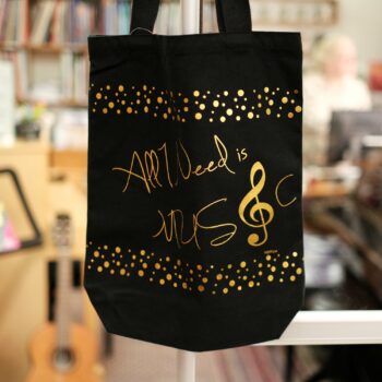 Musik Noten Tasche schwarz gold