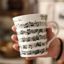 Musik Tasse Becher Noten weiss