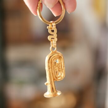Schlüsselanhänger Tuba gold